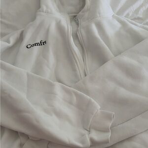 White Zip-Up Hoodie
